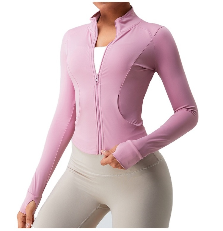 2023 Women Jacket High Quality Stomach Control Comfortable Windbreaker Long Sleeve Zip Up Gym Fitness Training Yoga Jacket