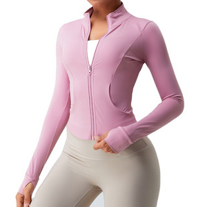 2023 Women Jacket High Quality Stomach Control Comfortable Windbreaker Long Sleeve Zip Up Gym Fitness Training Yoga Jacket