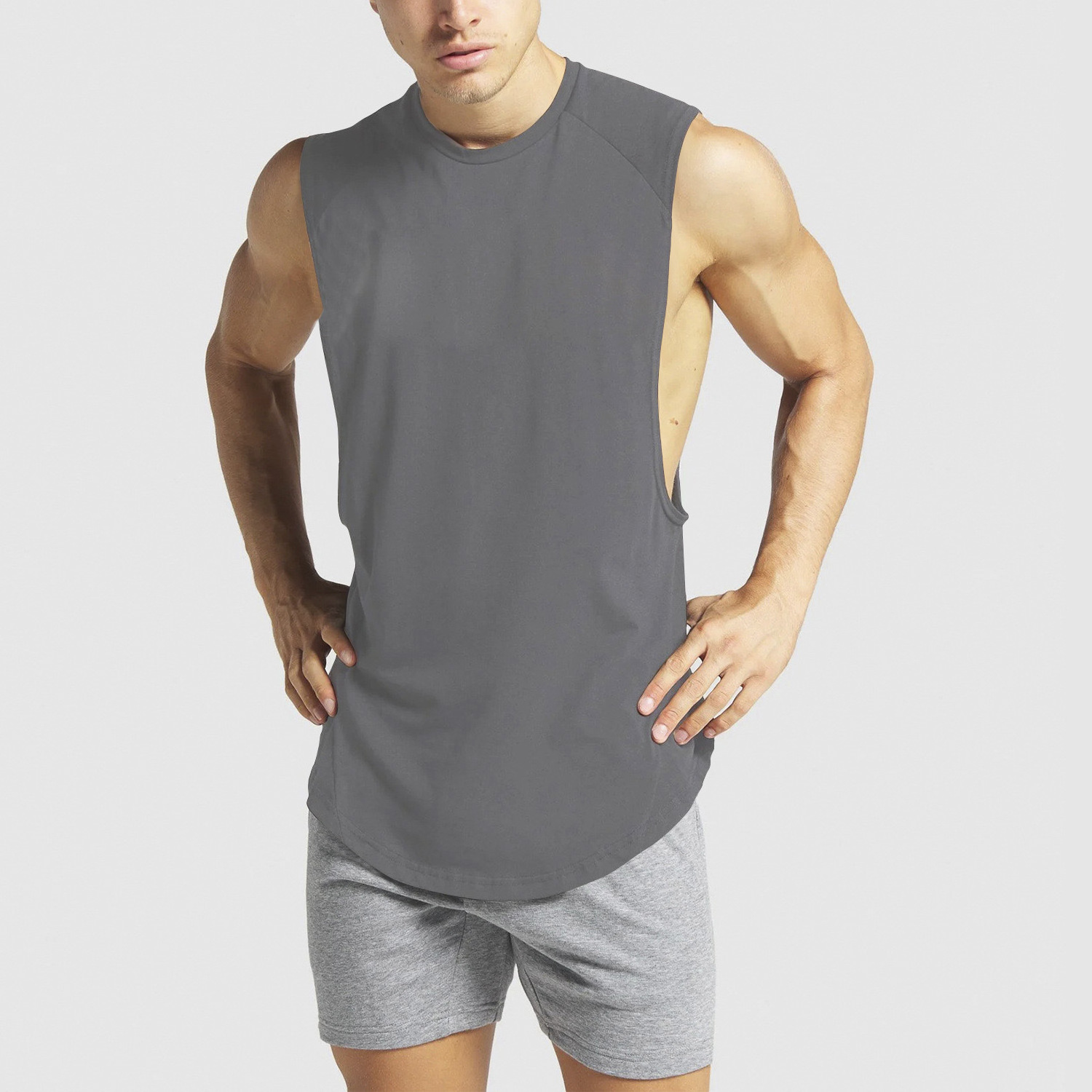 Custom Men's Cotton Fitness Training Running Tank Tops Summer Sleeveless Sports Fitness Vest