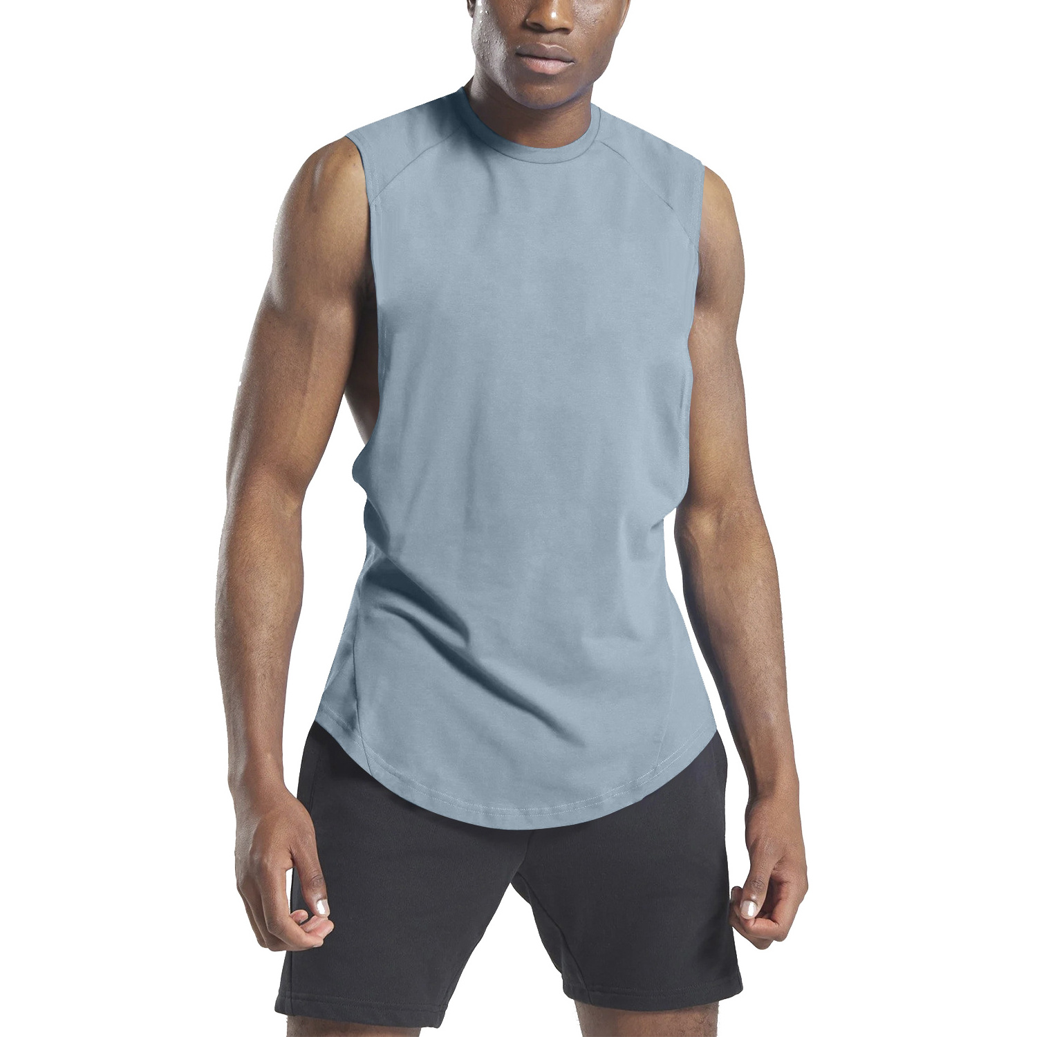 Custom Men's Cotton Fitness Training Running Tank Tops Summer Sleeveless Sports Fitness Vest