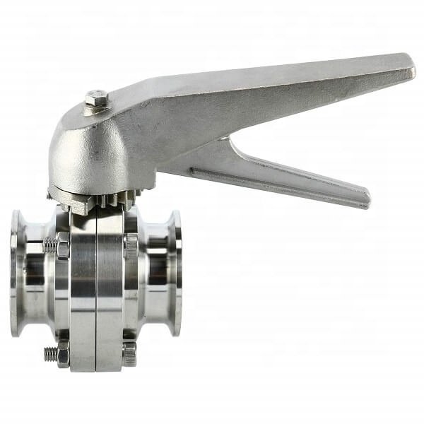 Aohoy dairy food grade ss 304 316 sanitary stainless steel tri clover clamp manual butterfly valve