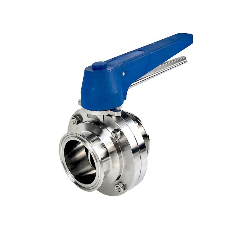 Aohoy dairy food grade ss 304 316 sanitary stainless steel tri clover clamp manual butterfly valve