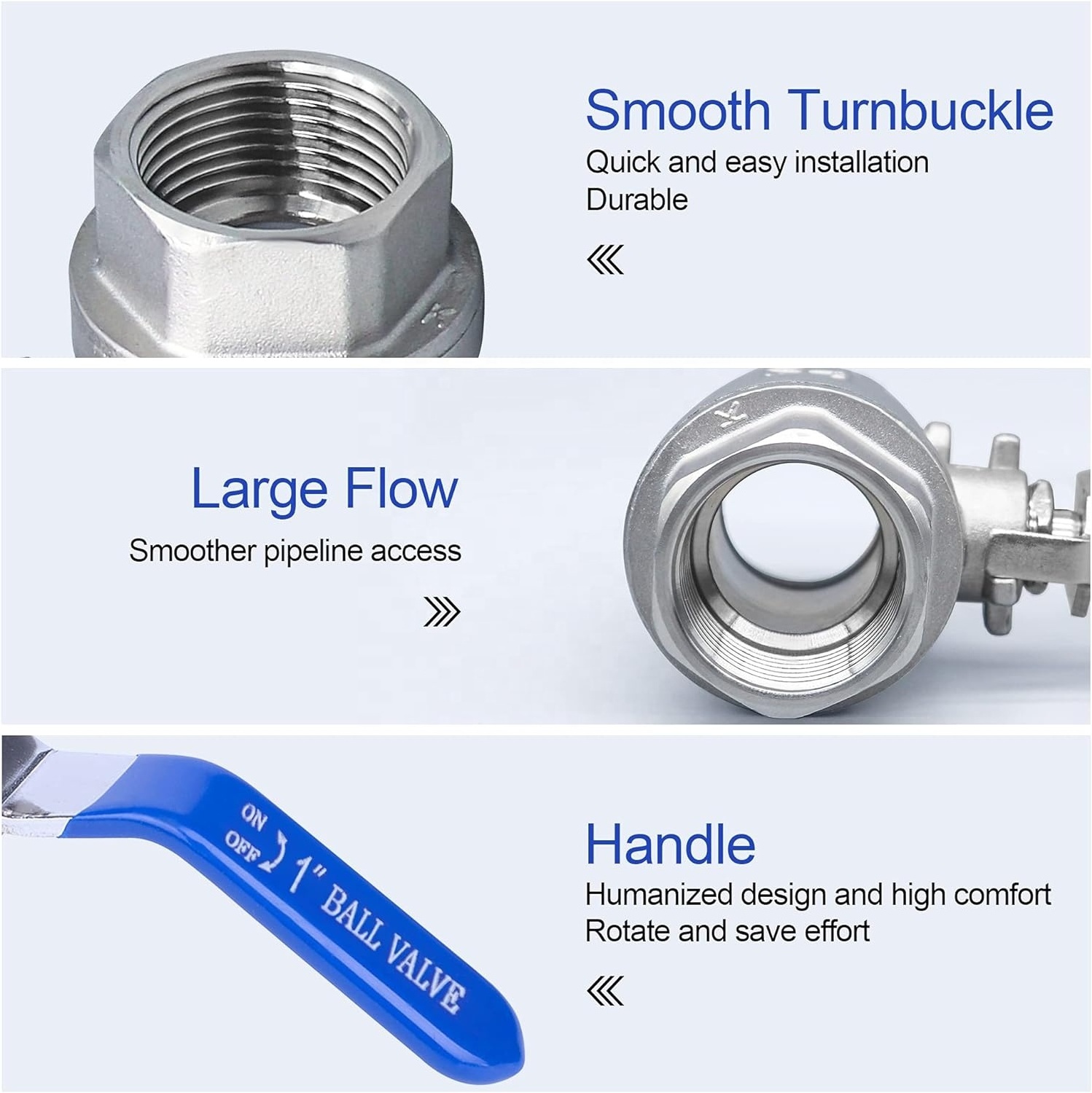 Aohoy ss 304 316L stainless steel 1000WOG full NPT BSP 1/2