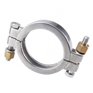 Aohoy 13MHP high duty pressure double bolted tri clover hinged pipe clamp with brass nut for brewery