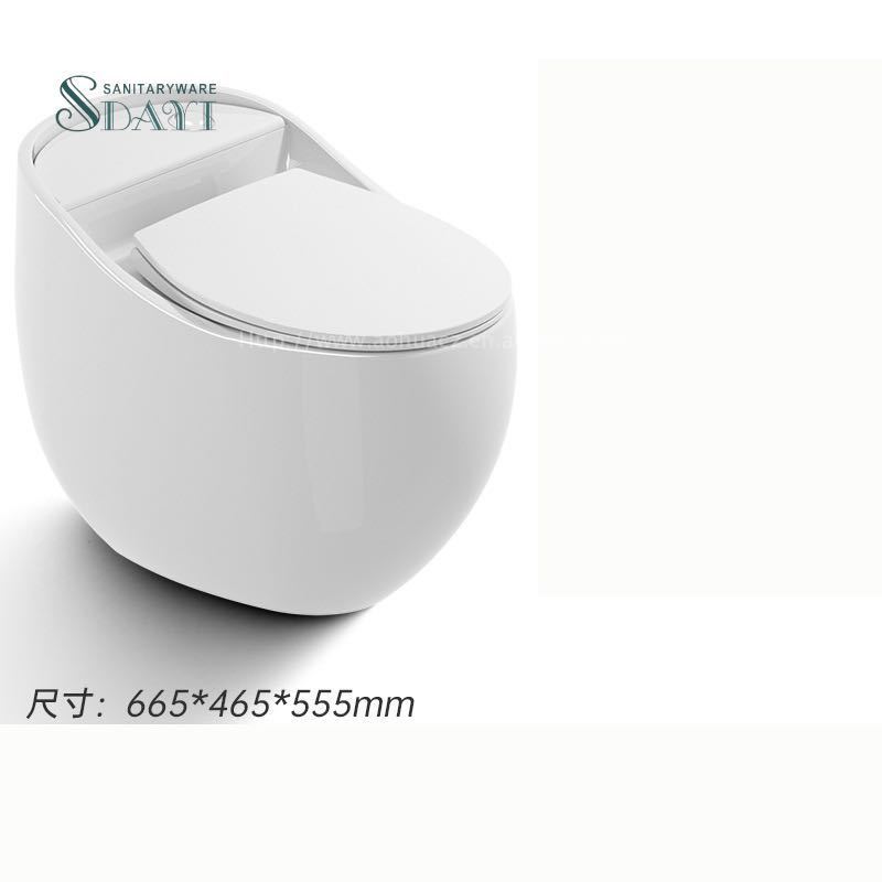 SDAYI Egg shaped WC toilets modern design s trap Siphon Jet Flushing one piece ceramic black toilet bathroom