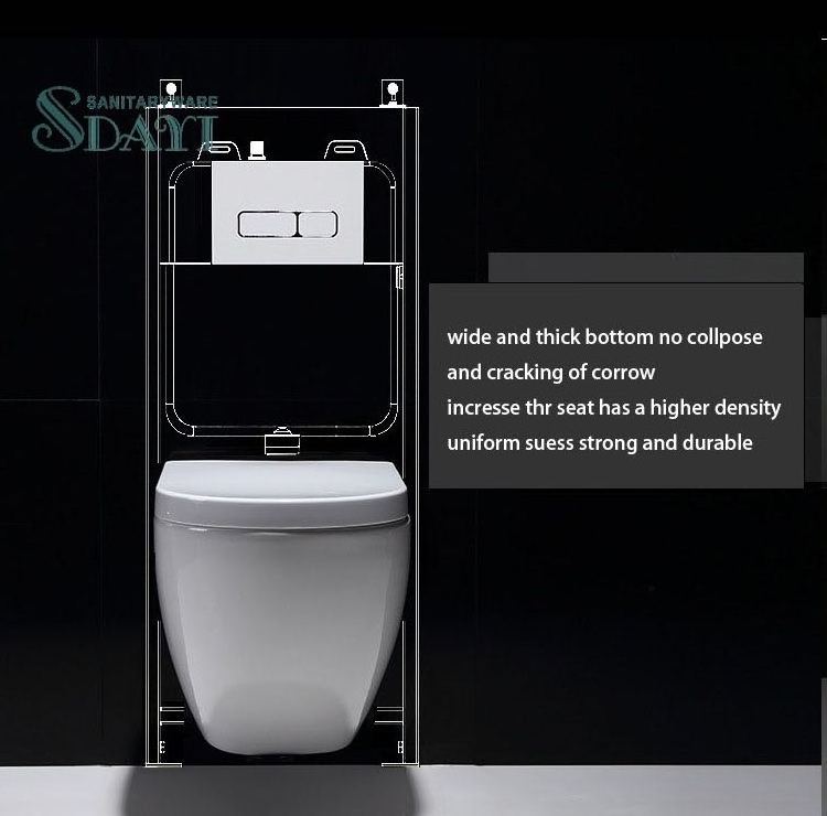 SDAYi sanitary ware plastic bathroom Concealed golden Toilet Cistern Wall Hung Toilet Water Tank