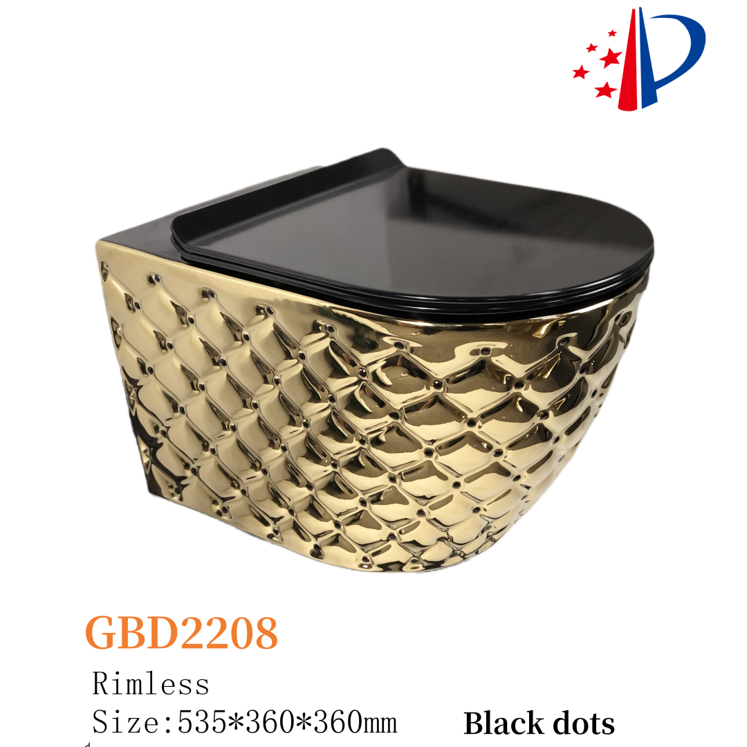 SDAYI ceramic gold color wall hung toilet with tank bathroom toilet sanitary ware back to wall ceramic toilet