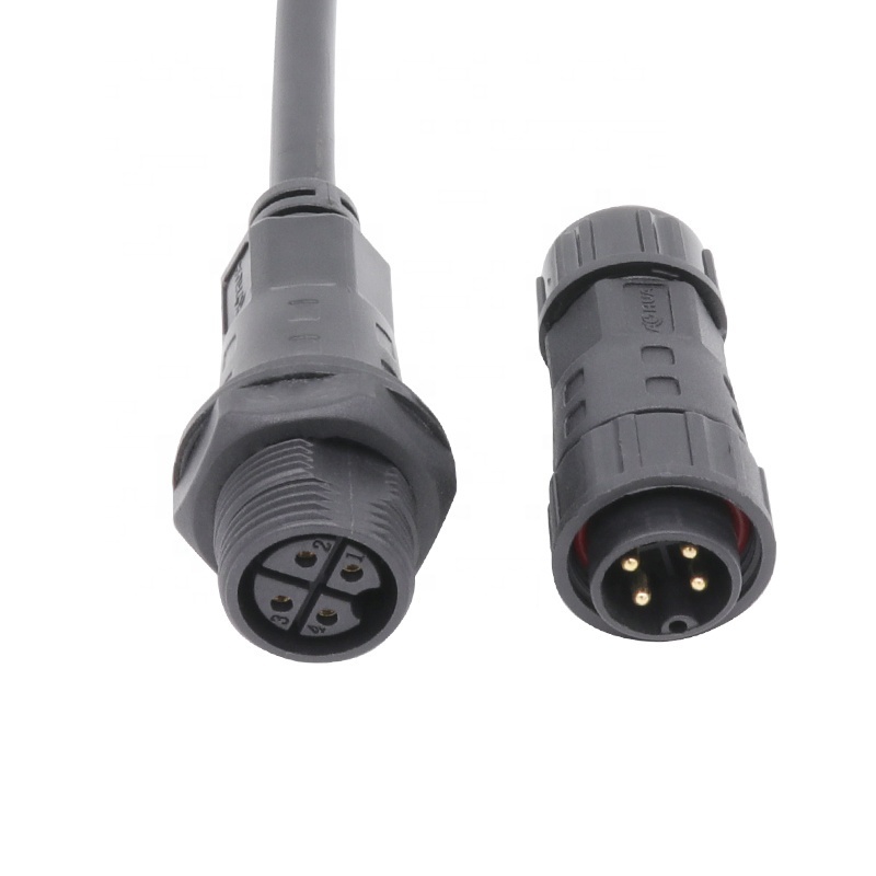 AOHUA M20 panel type 3 pin male female waterproof IP67 connector plug