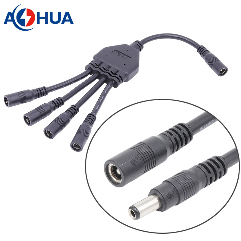 AOHUA 55 2.1 2.5 quick plug unplug 4A fast connect male female dc jack for power cable