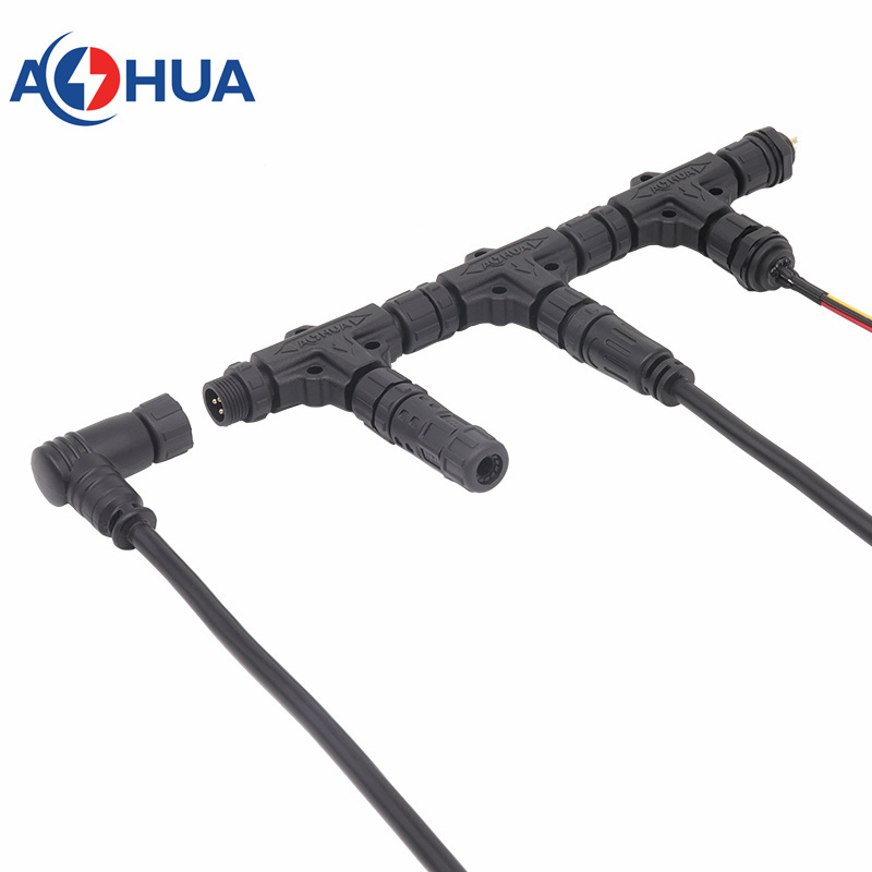 Hot Selling Waterproof Connector 3 Way Power Connecting 2 3 4 Pin Line T connector