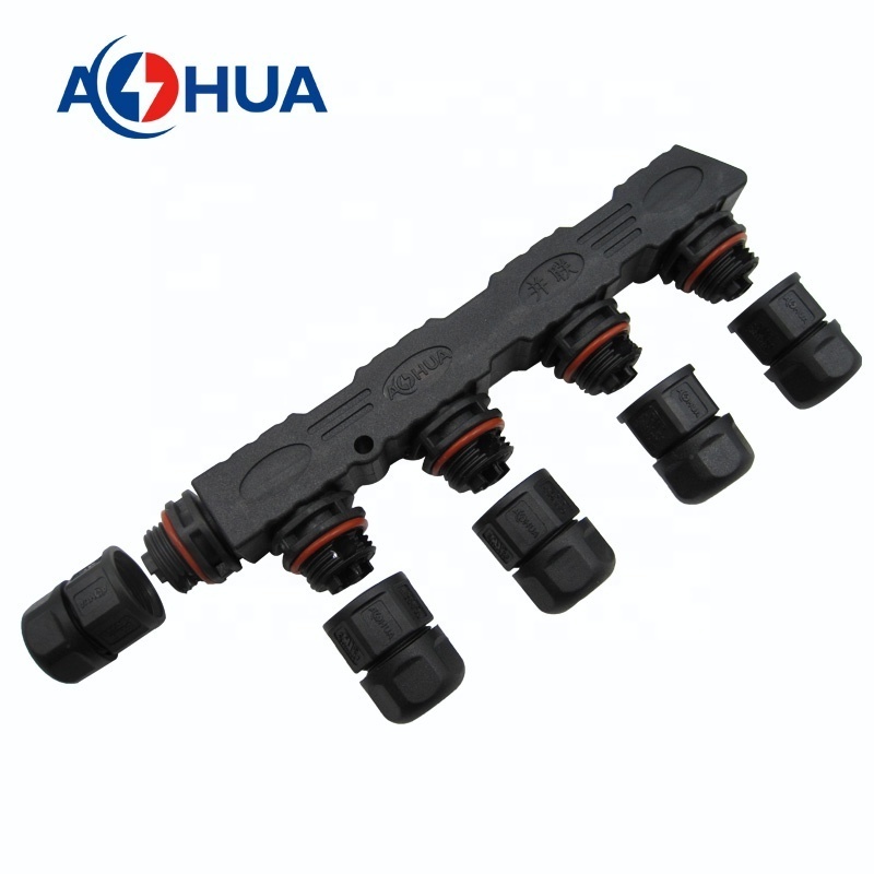 IP68 Male to Female F Splitter 2 Pin Power 1 Input 2 Output Waterproof Connector