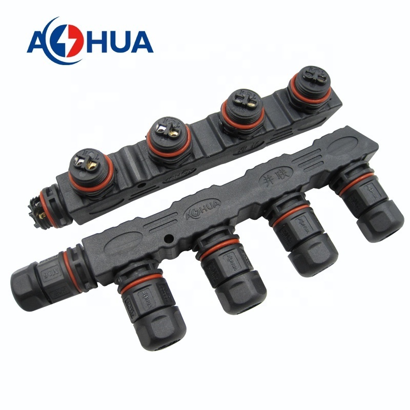 IP68 Male to Female F Splitter 2 Pin Power 1 Input 2 Output Waterproof Connector