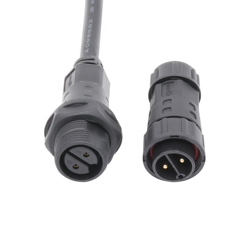 AOHUA M20 panel type 3 pin male female waterproof IP67 connector plug