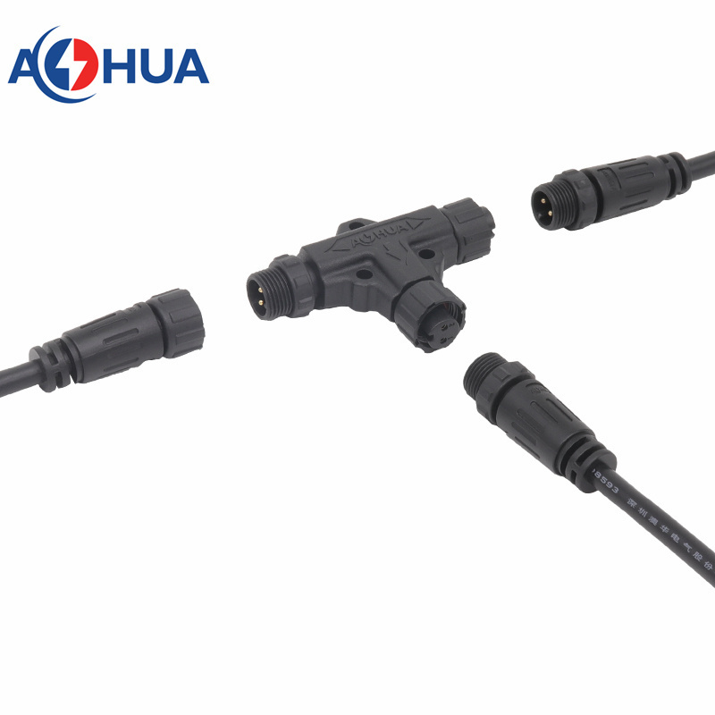 Hot Selling Waterproof Connector 3 Way Power Connecting 2 3 4 Pin Line T connector