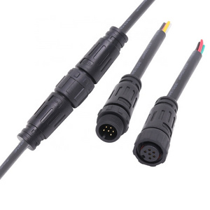 Nylon 2 3 4 5 6 7 8 pin ip67 waterproof power male female m12 connector with cable