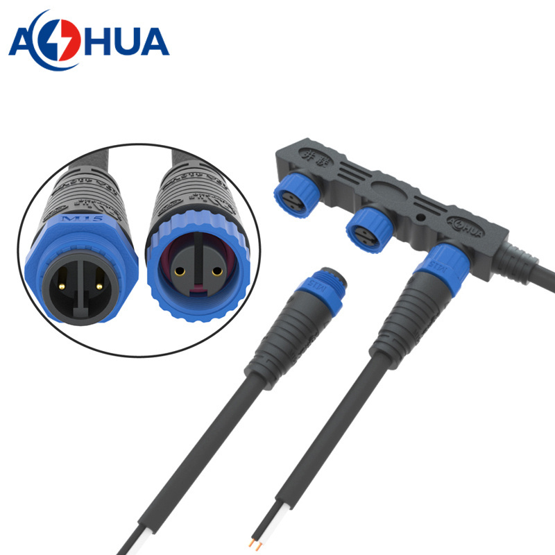 LED Module Male Female Splitter Cable Distributor IP67 Waterproof LED Connectors 2pin