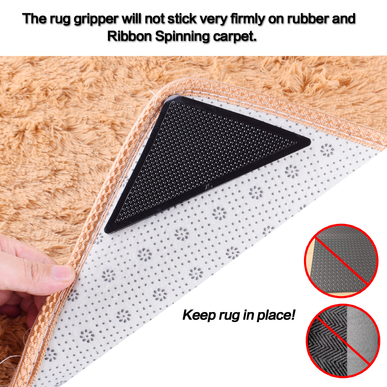 Tile Floors, Carpets, Mats Indoor and Outdoor Rug Pad Rug Grippers Double Sided Non-Slip Washable Pads