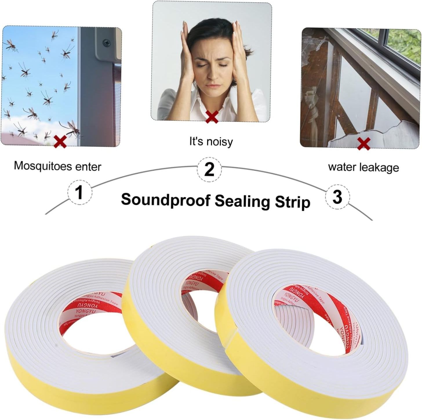 High Density Vibration Isolator Self Adhesive Weather Stripping Insulation Door Car Buffer Tape