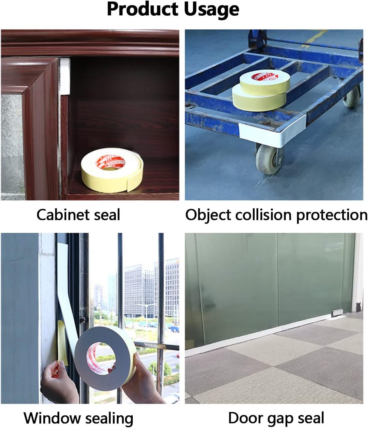 High Density Vibration Isolator Self Adhesive Weather Stripping Insulation Door Car Buffer Tape