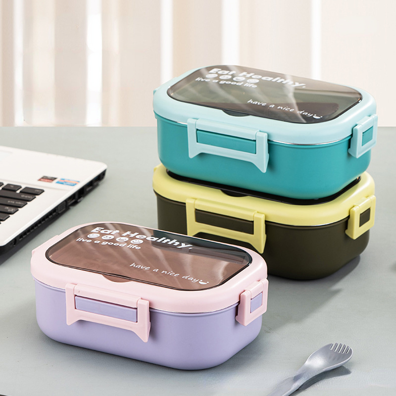 Kids Bento Box with Spoon 304 Stainless Steel Cartoon Tiffin Box Back to School Girls Lunchbox Custom Logo Lunch Box