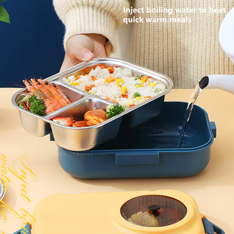 Food Container De almacenamiento de alimentos y contenedor Stainless Steel Lunchbox Kids Thermal Bento Box with Soup Bowl