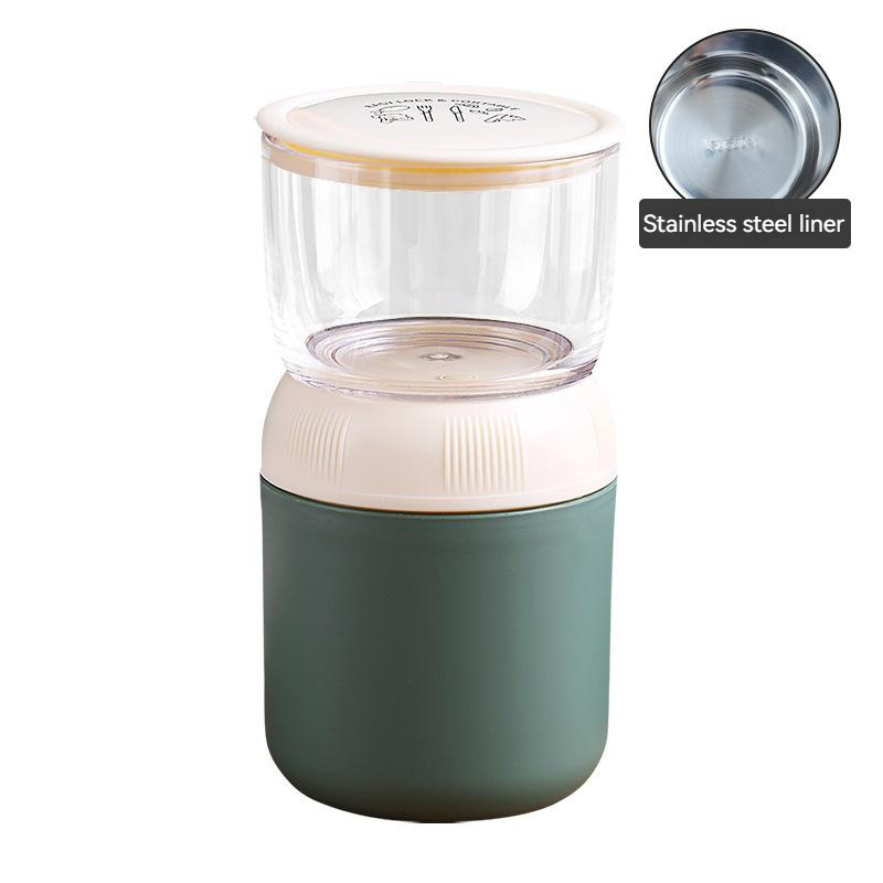 700ml Stainless Steel Double Layer Breakfast Cup Student Milk Cereal Yogurt Cup Insulated Lunch Box Salad Food Container