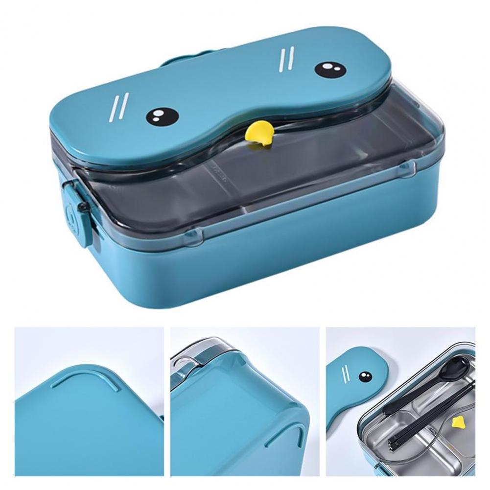 Compartment Design Kawaii Lunch Box Included Food Grade Stainless Steel Plastic Lunch Storage Box Kids Bento Lunch Box