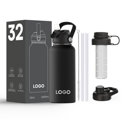 Hot Sale Sports Water Bottles with Straw- Custom Lid and Logo Insulated Stainless Steel Double Wall Water Bottle