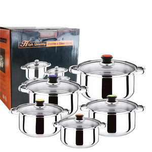 Hot selling cookware 10pcs in 1 sets Kitchen cookware Stock Pot Stainless Steel Cooking milk and soup Pot Cookware Set