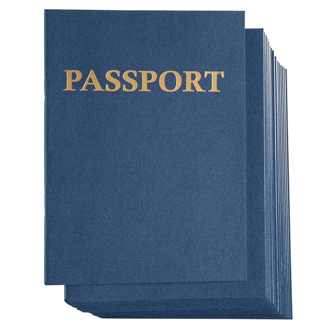 Digital Customized Leather Fake Passport Size Booklet Paper Cover Printing Carton Box OEM Offset Printing Brochure Custom Size