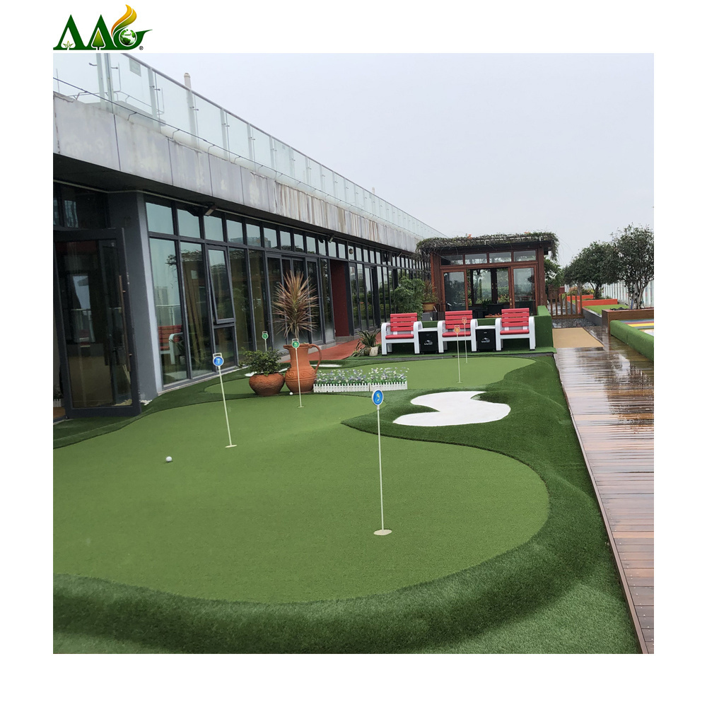 AAGrass 10mm 15mm indoor green mini golf course synthetic turf carpet mat outdoor artificial grass golf putting green for sale