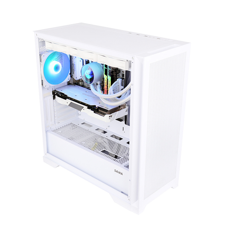 SAMA OEM ATX Case Metal Mesh Max 12cm Fans PC Cabinet Full Tower Desktop ATX Casing Gaming Computer PC Case