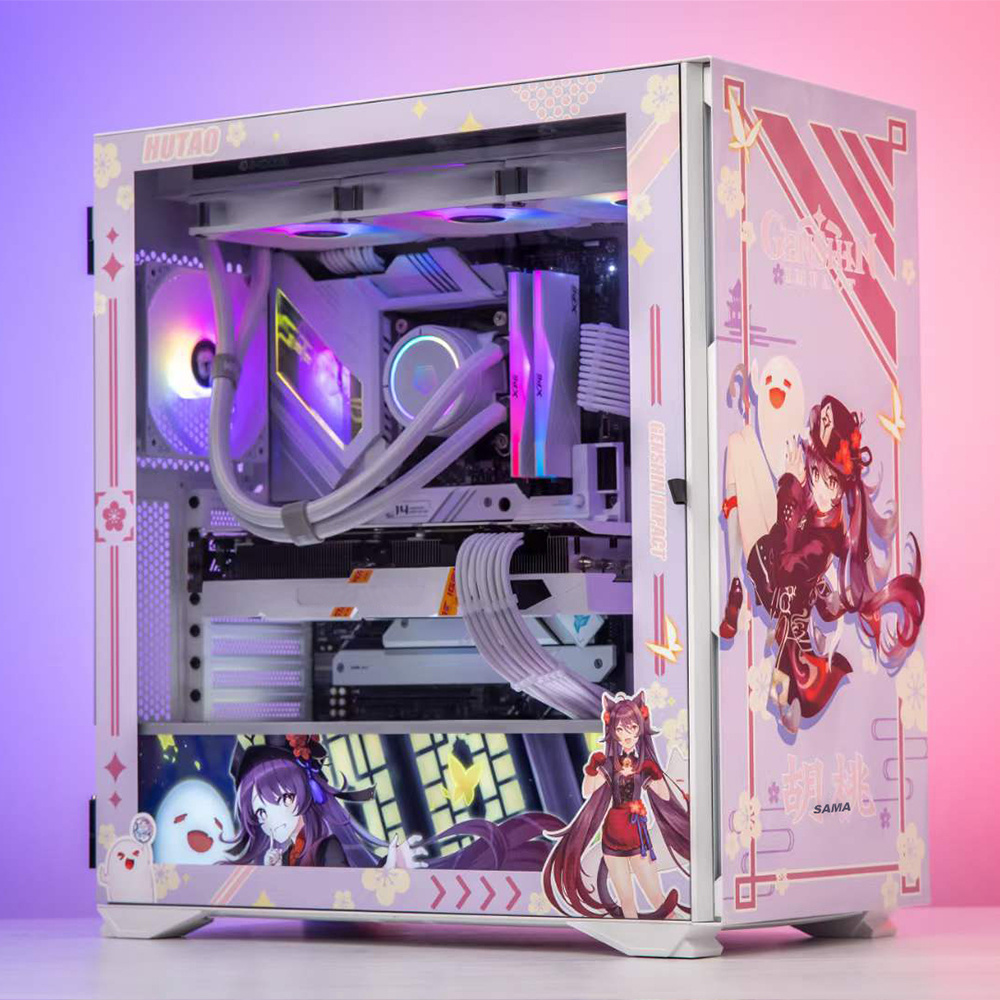 SAMA PC Case Custom Slide Tempered Glass Chassis Gamer Mid Tower Desktop Computer Mini ITX MATX ATX Gaming Case