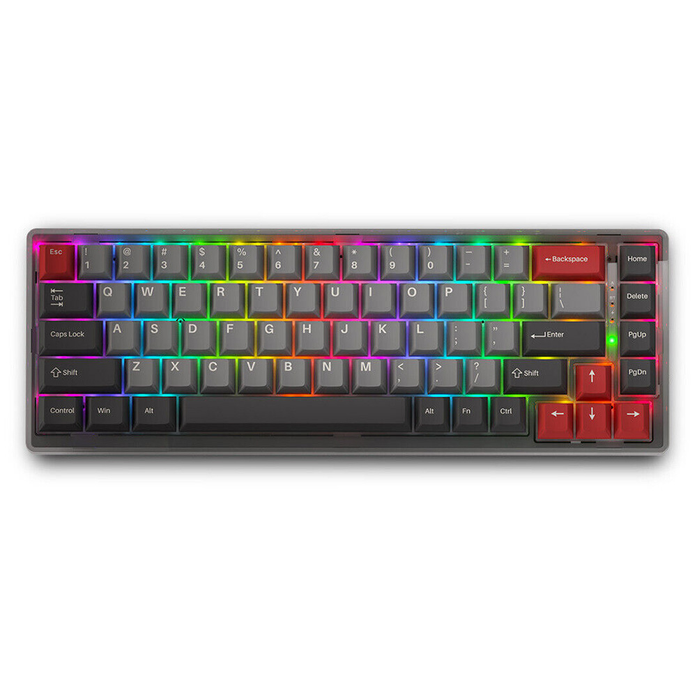 SAMA 65% Wireless Mechanical Gaming Keyboard 68 key RGB Hot Swappable Brown Switch 2.4G BT Wired Transparent PC Keycaps Keyboard