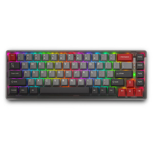 SAMA 65% Wireless Mechanical Gaming Keyboard 68 key RGB Hot Swappable Brown Switch 2.4G BT Wired Transparent PC Keycaps Keyboard