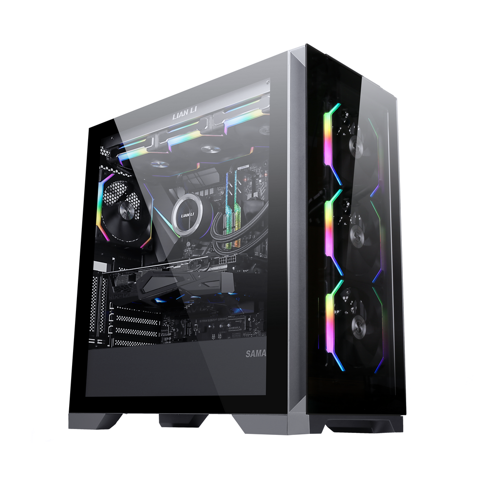 SAMA PC Case Custom Slide Tempered Glass Chassis Gamer Mid Tower Desktop Computer Mini ITX MATX ATX Gaming Case