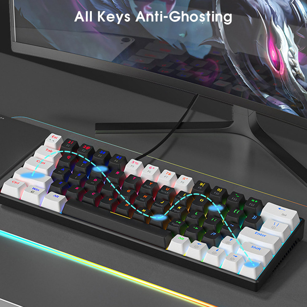 SAMA Custom 60% Gaming Keyboard Teclado Mechanical Switch 61 Keys Backlit Mini PC RGB Mechanical Keyboards