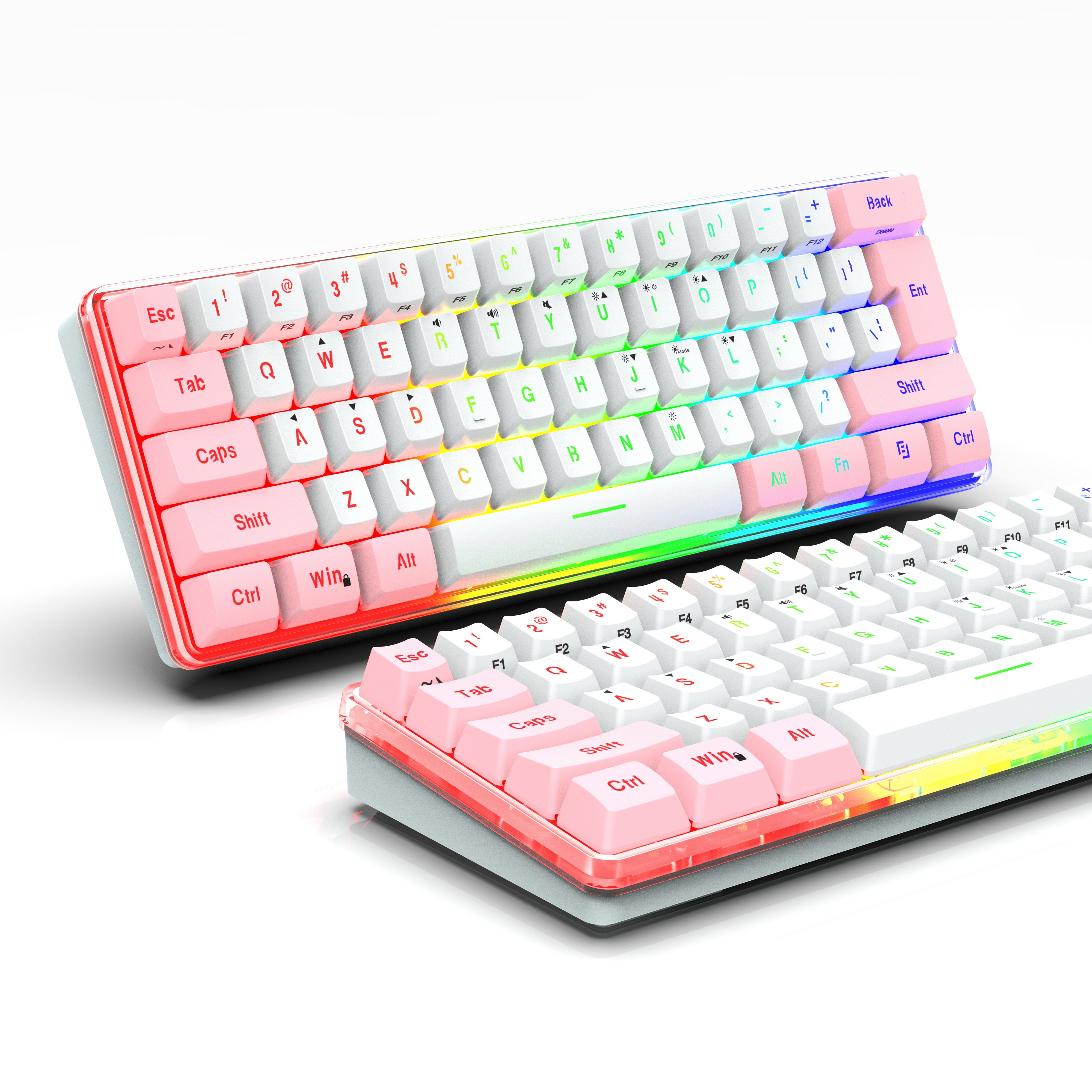 SAMA Factory OEM 60% Gaming Mechanical Keyboard RGB Stripe Keyboard Laptop Gamer Color-block Keycaps Wired Keyboard