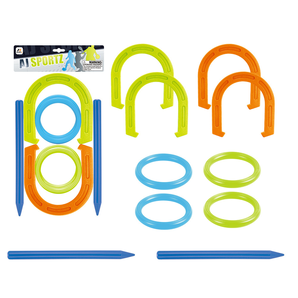 Kids Outdoor Game Plastic Ring Toss And Horseshoes Throwing Game For Children Adult Lawn Camping Outdoor Toys