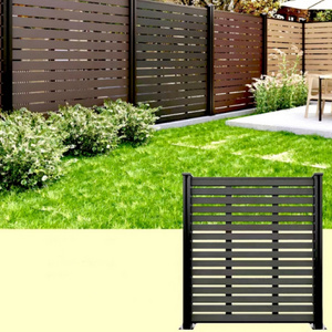 Black home slat design decorative fencing panels swimming pool decorative backyard privacy modern material aluminium fence