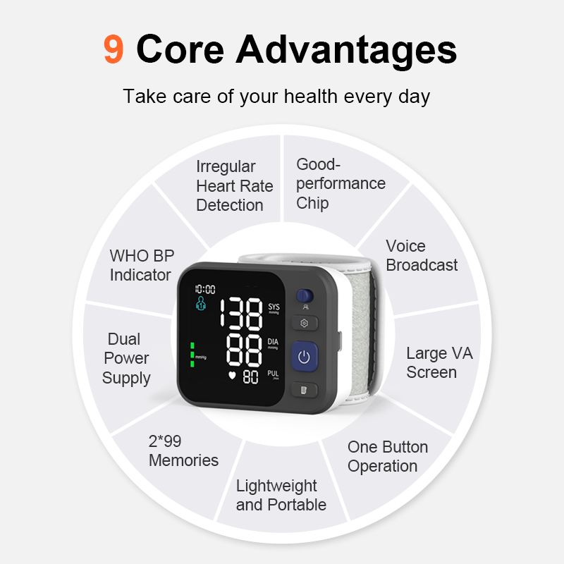 Medical Electronic Baumanometros Bp Apparatus Digital Blood Pressure Machine For Hospital Wrist Blood Pressure Monitor