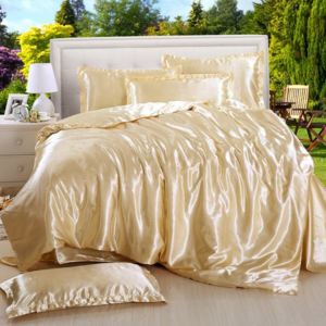 All Season Double Size Silky Satin Bedding Comforter Luxury Duvet Cover Sets With Pillowcases