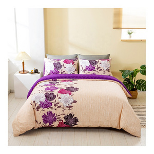 Wholesale Custom Printing Bedsheets Bed Sheet Duvet Cover 100% Polyester Quilt Cover Pillow Case 4 Pcs Bedding Set