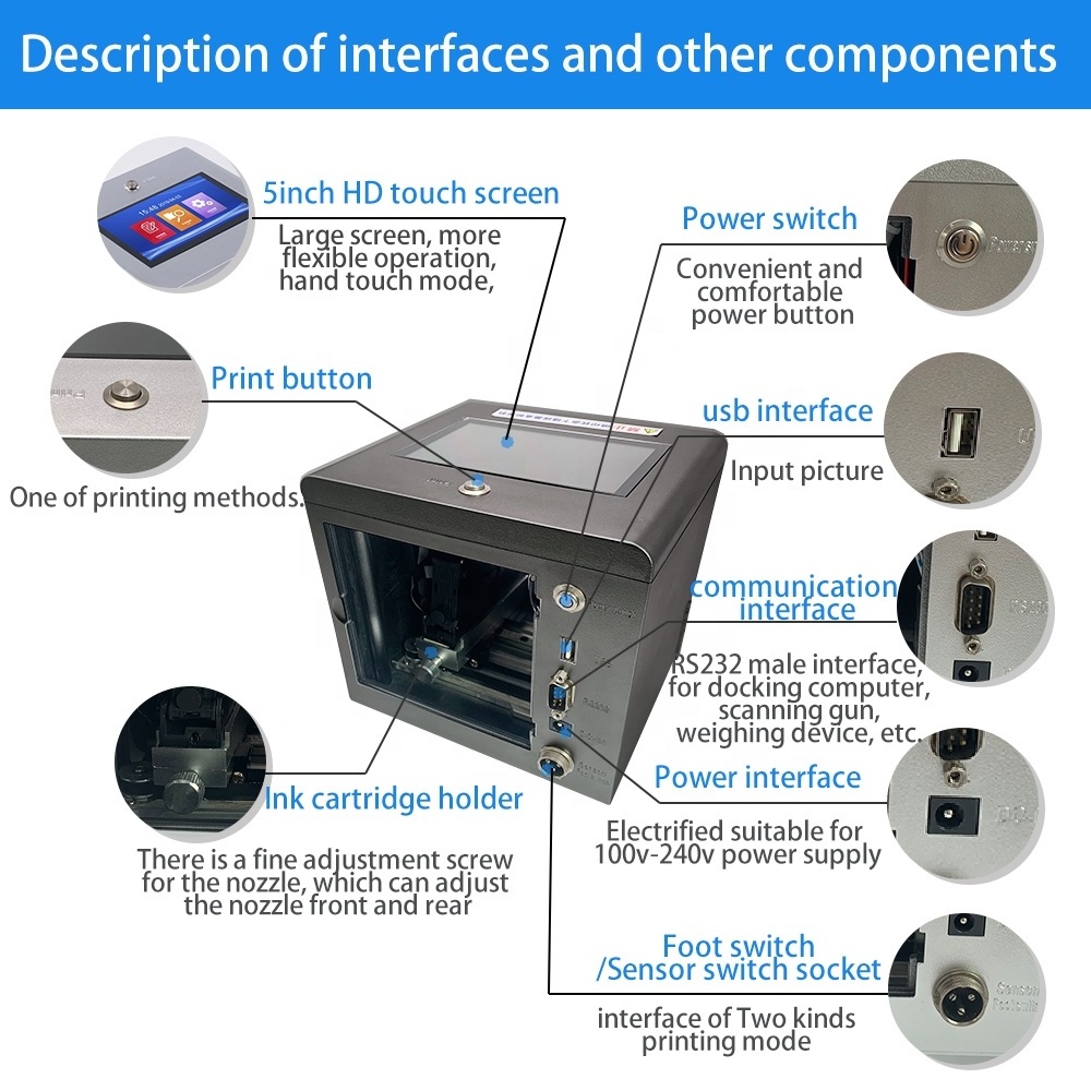 mini portable date and time printer stamp expiry date laser coding machine  tij inkjet printer