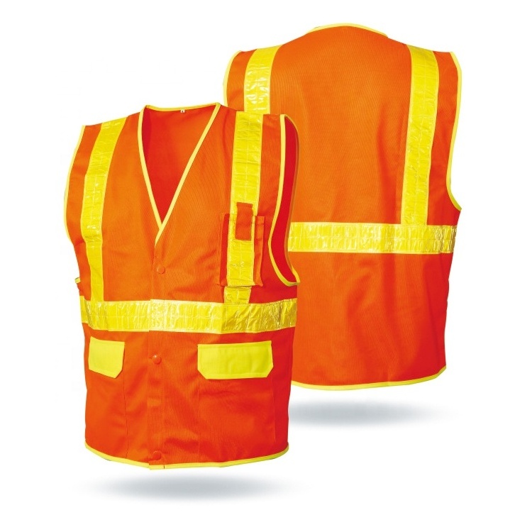 High Visibility Reflective Vest Class 2 Safety Construction Vests ANSI with multi- Pockets