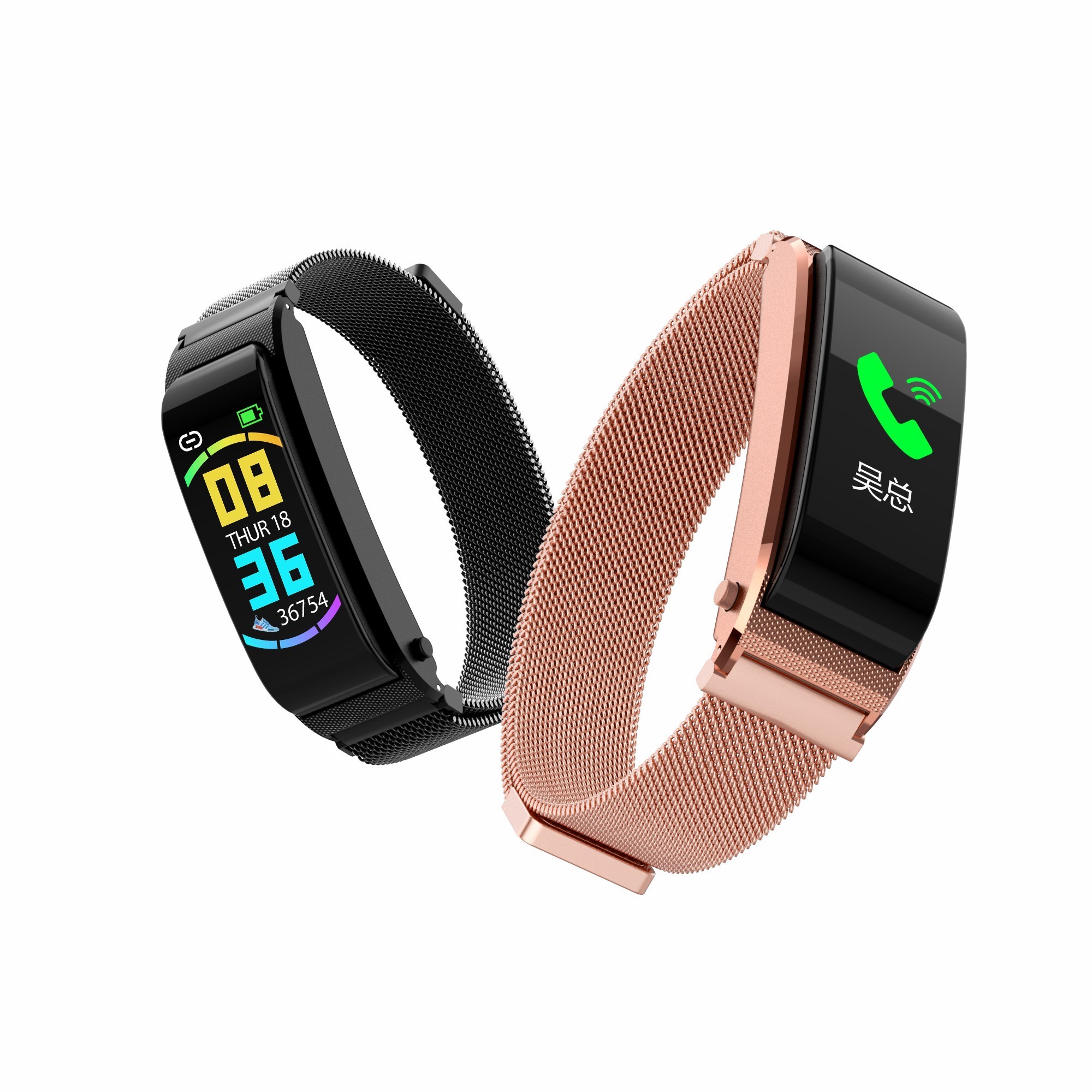 Aoketai B12 Smart watch 0.96 inch 2 in 1 Smart Bracelet With BT Earphone Heart Rate Monitor Handsfree reloj inteligente B12