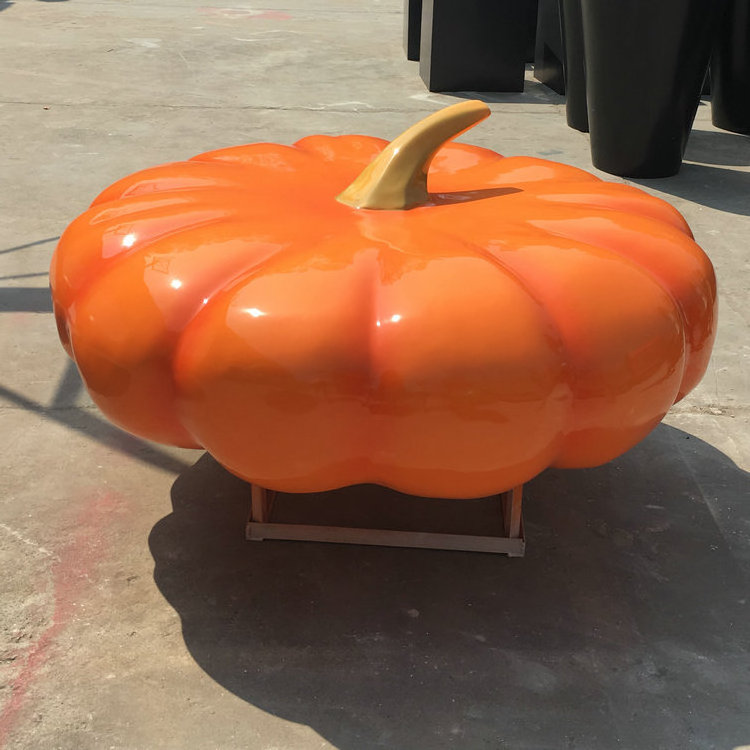 Creative design fiberglass furits sculpture pumpkin stool resin fruits statue