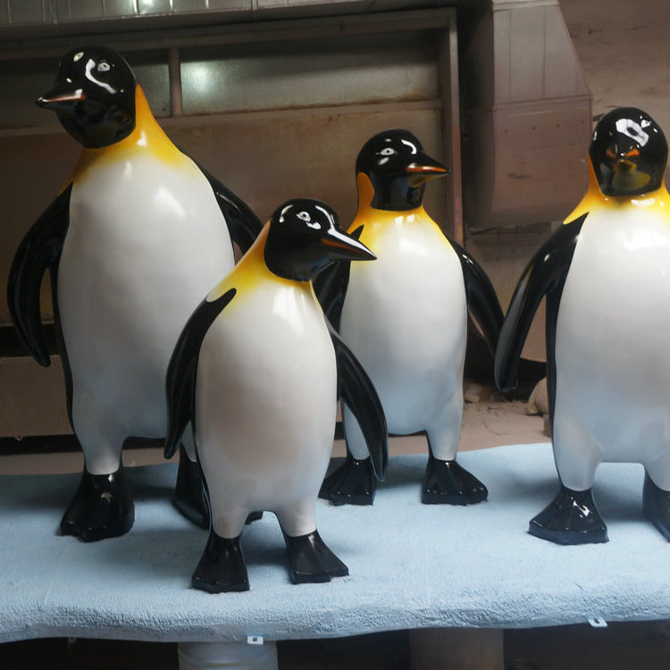 Life size FRP Penguin statue animals sculpture glass fiber rookery statue fiber glass animal