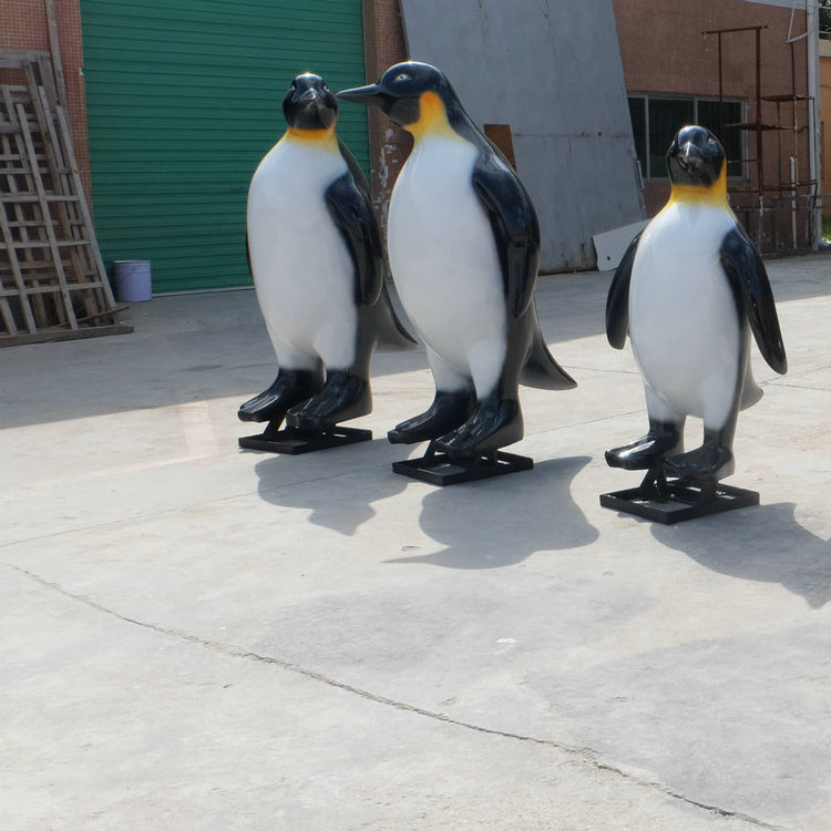 Life size FRP Penguin statue animals sculpture glass fiber rookery statue fiber glass animal