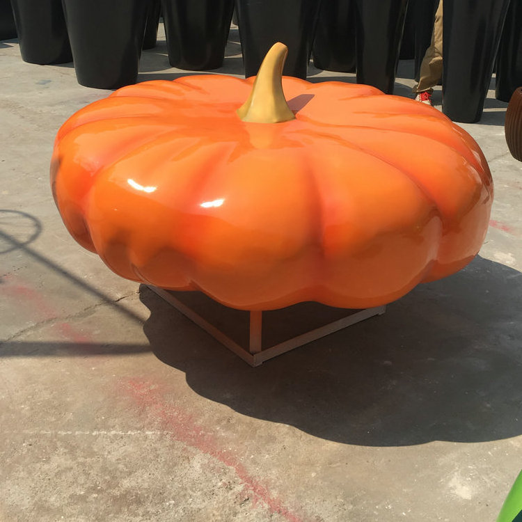 Creative design fiberglass furits sculpture pumpkin stool resin fruits statue